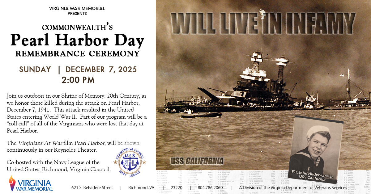 Commonwealth's Pearl Harbor Day Remembrance Ceremony - Virginia War ...