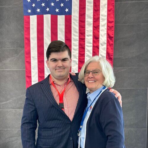 Payton Amos and Janet Clement